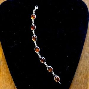 Baltic Amber and Silver Bracelet